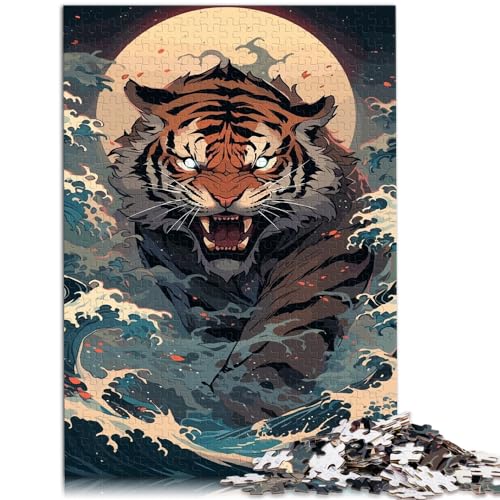 Puzzle-Geschenke „Powerful Waters Tiger“ Puzzle 1000 Teile für Erwachsene aus Holz. Die Wanddekoration mit den Maßen 50 x 75 cm eignet ganze Familie. von SYUNFEI