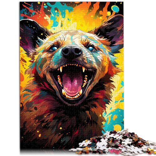 Puzzle Hyänen, farbenfrohes psychedelisches Puzzle mit 1000 Teilen für Erwachsene, Spiel mit vollständig ineinander greifenden und zufällig geformten Teilen (50 x 75 cm) von SYUNFEI