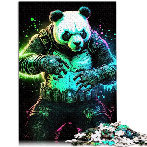 Puzzle | Puzzle Panda Neon 1000 Teile Puzzle für Erwachsene, Geschenke, Holzpuzzle, Lernspiel ganze Familie und Dieses （50x75cm） von SYUNFEI