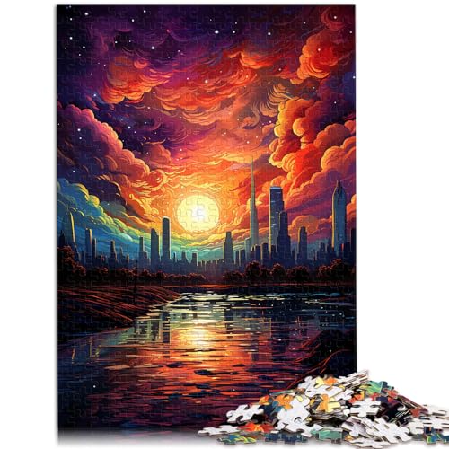 Puzzle | Puzzles, farbenfrohe Fantasie-Sonnenuntergangskunst, 1000 Teile, Puzzle aus Holz, Spielspielzeug für die Familie, Puzzlegeschenk, tolles Geschenk für | Spiele (50 x 75 cm) von SYUNFEI