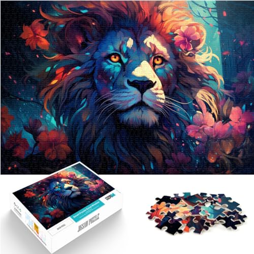 Puzzle | Puzzles Buntes Tierlöwenpuzzle 1000 Teile für Erwachsene Holzpuzzle Entspannungspuzzlespiele - Schwieriges und herausforderndes Denkspiel (50 x 75 cm) von SYUNFEI