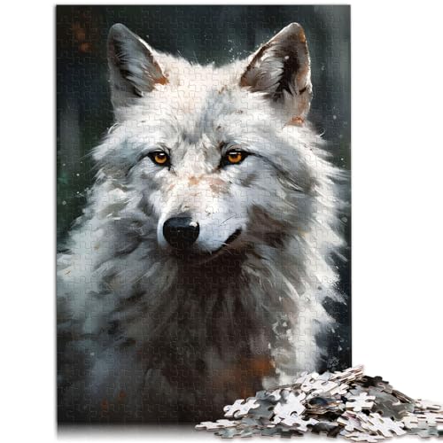 Puzzle | Puzzles Direwolf Portrait Painting Jigsaw Puzzle Adult 1000 Wooden Puzzle Family Puzzles Gift ganze Familie und (50x75cm) von SYUNFEI