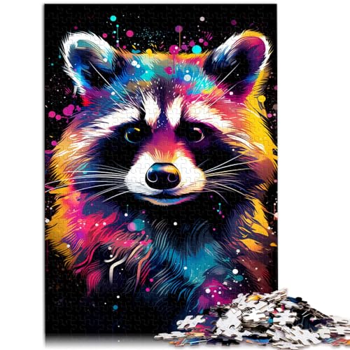 Puzzle-Spiele Bunte Psychedelie des Sternenhimmels Waschbär 1000-teiliges Puzzle für Erwachsene Puzzle aus Holz Puzzles als Geschenkideen (50 x 75 cm) von SYUNFEI