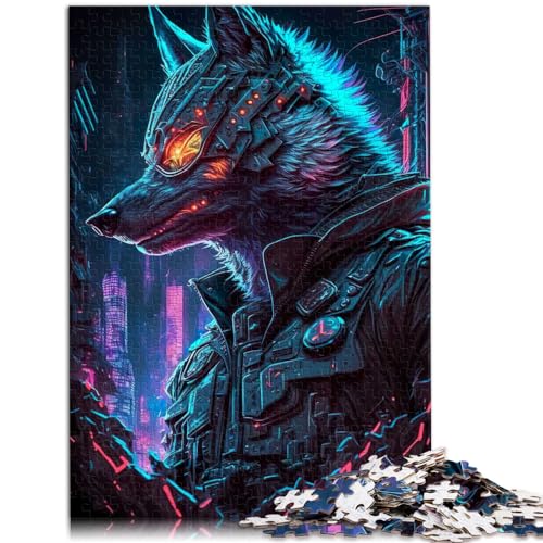 Puzzle-Spiele Wolf-Mensch Puzzles für Erwachsene 1000-teiliges Holzpuzzle Denksport-Puzzle Familienspiel Stressabbau Schwieriges Herausforderungspuzzle （50x75cm） von SYUNFEI