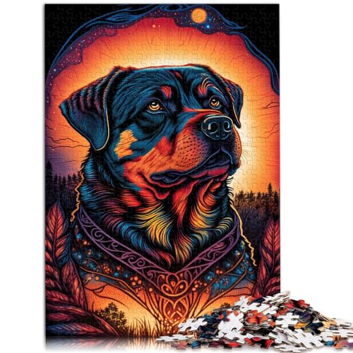 Puzzle-Spiele im Rottweiler-Stil, 1000 Teile, Puzzle für Erwachsene, Puzzles aus Holz, Lernpuzzle, einzigartige Geburtstags (50 x 75 cm) von SYUNFEI