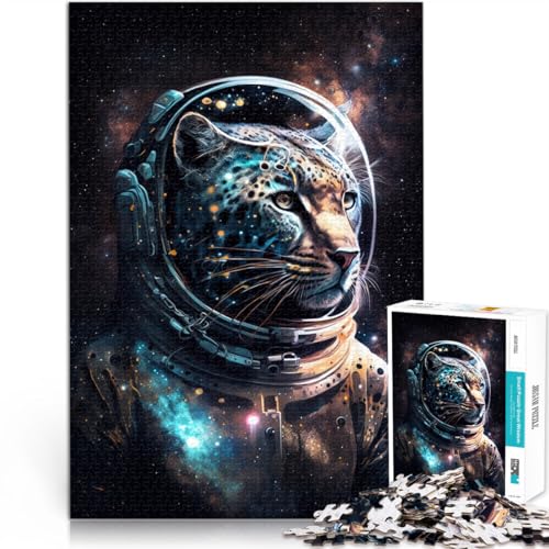 Puzzle Weltraum-Astronaut Leopard, 1000 Teile, Puzzle für Erwachsene,26x38cm, Papppuzzles für Erwachsene und Jugendliche ab 14 Jahren, Lernspielzeug von SYUNFEI