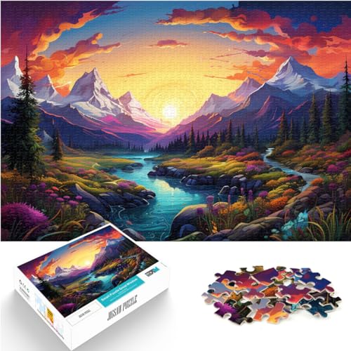 Puzzle für Bunte Alpen für Erwachsene, 300-teiliges Puzzle, Holzpuzzle, Spielspielzeug, Familienspiel, Stressabbau, schwieriges Herausforderungspuzzle (26 x 38 cm) von SYUNFEI