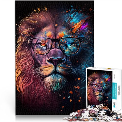 Puzzle für Erwachsene, 1000 Teile, Löwe mit Brille, pädagogische Herausforderung, 19,7 x 29,5 Zoll, Staycation, Zeitvertreib für Teenager ab 14 Jahren Puzzle für Erwachsene, 1000 Teile, Löwe mit Brille, pädagogische Herausforderung, 19,7 x 29,5 Zoll, Staycation, Zeitvertreib für Teenager ab 14 Jahren von SYUNFEI
