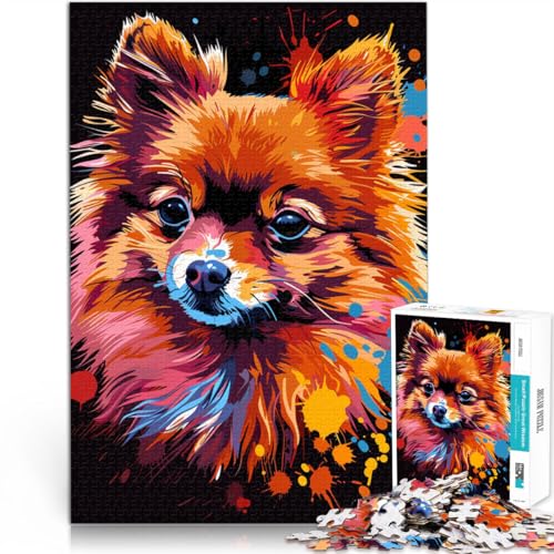Puzzle für Erwachsene, 1000 Teile, Pomeranian-Hund, Kunst, Familienspaß-Puzzle, 10,27 Zoll x 14,96 Zoll, anspruchsvolles Puzzlespiel und Familienspiel Puzzle für Erwachsene, 1000 Teile, Pomeranian-Hund, Kunst, Familienspaß-Puzzle, 10,27 Zoll x 14,96 Zoll, anspruchsvolles Puzzlespiel und Familienspiel von SYUNFEI
