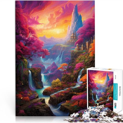 Puzzle für Erwachsene, Himmel, Landschaft, Fantasiefarben, Puzzles 1000 Teile, 38x52 cm, Papppuzzles für Erwachsene, Kinder ab 14 Jahren, tolles Geschenk für Erwachsene von SYUNFEI