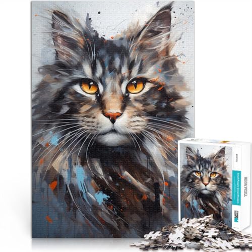 Puzzle für Erwachsene, Malerei, Katze, 2000 Teile, Puzzle für Erwachsene, 27.56 x39.37 po, Graukartenpuzzles für Erwachsene und Familien, Denksportaufgaben für Erwachsene von SYUNFEI