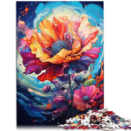 Puzzle für Erwachsene, Motiv: Mohnblumen, 1000 Teile, Erwachsenen-Puzzle, 50 x 74,9 cm, Holzbrett-Puzzles für Erwachsene, Kinder, Familie, lustige Puzzles von SYUNFEI