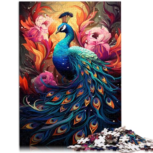 Puzzle für Erwachsene, Pfau, 1000 Teile, Puzzle für Erwachsene, 50 x 75 cm, Holzbrettpuzzle für Erwachsene und Kinder ab 14 Jahren, anspruchsvolle Spielpuzzles von SYUNFEI