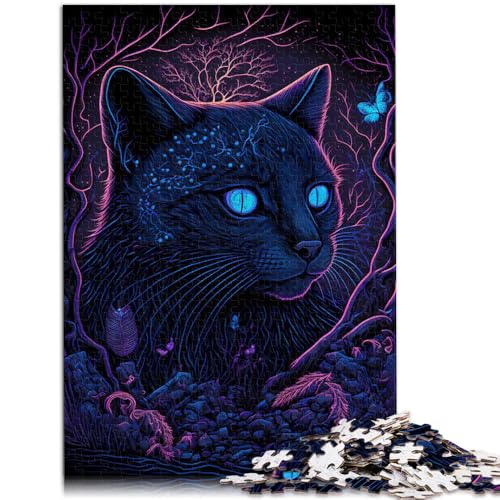 Puzzle für Erwachsene, 1000 Teile, Schwarzlichtkatze, anspruchsvolles Spiel, 19,7 x 29,5 Zoll, geeignet als Schreibtischdekoration für Teenager ab 14 Jahren Puzzle für Erwachsene, 1000 Teile, Schwarzlichtkatze, anspruchsvolles Spiel, 19,7 x 29,5 Zoll, geeignet als Schreibtischdekoration für Teenager ab 14 Jahren von SYUNFEI