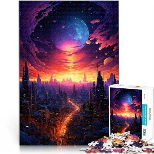 Puzzle für Erwachsene, Sonnenuntergang in der Stadt, 1000 Teile, 50 x 75 cm, Holzbrettpuzzle für Erwachsene und Jugendliche ab 14 Jahren, Lernpuzzle Puzzle für Erwachsene, Sonnenuntergang in der Stadt, 1000 Teile, 50 x 75 cm, Holzbrettpuzzle für Erwachsene und Jugendliche ab 14 Jahren, Lernpuzzle von SYUNFEI