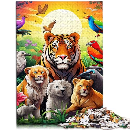 Puzzle für Erwachsene, afrikanische Tiere, 1000 Teile, Puzzle für Erwachsene, 38x52 cm, Papppuzzle für Erwachsene und Kinder ab 14 Jahren, Lernspiel von SYUNFEI