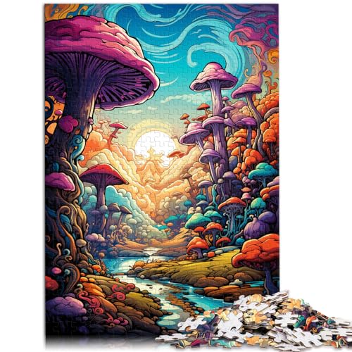 Puzzle für Erwachsene „Bunte Fantasie-Pilzstadt“, 300 Teile, Holzpuzzle, ganze Familie (26 x 38 cm) von SYUNFEI