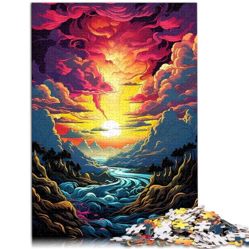 Puzzle für Erwachsene „Die farbenfrohe Psychedelia des Fjords“, 1000 Teile, Puzzle-Geschenke, Holzpuzzle, Präzisionsschnitt, Denkspiel (50 x 75 cm) von SYUNFEI
