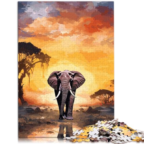 Puzzle für Erwachsene mit 1000 Teilen, Elefanten, Afrika, Sonnenuntergang, pädagogische Herausforderung, perfekte Dekoration, 26x38cm, für Teenager ab 14 Jahren Puzzle für Erwachsene mit 1000 Teilen, Elefanten, Afrika, Sonnenuntergang, pädagogische Herausforderung, perfekte Dekoration, 26x38cm, für Teenager ab 14 Jahren von SYUNFEI