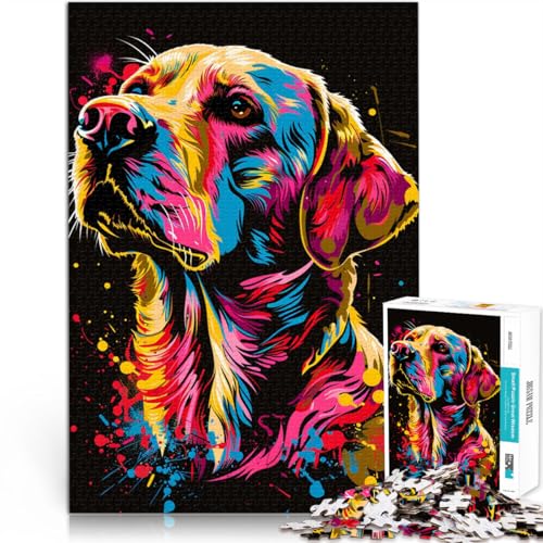 Puzzle für Erwachsene und Kinder, Labrador Retriever, Hund, Kunst-Puzzle, 2000 Teile, für Erwachsene und Kinder, 70 x 100 cm, graue Kartenpuzzles, pädagogische Herausforderung von SYUNFEI