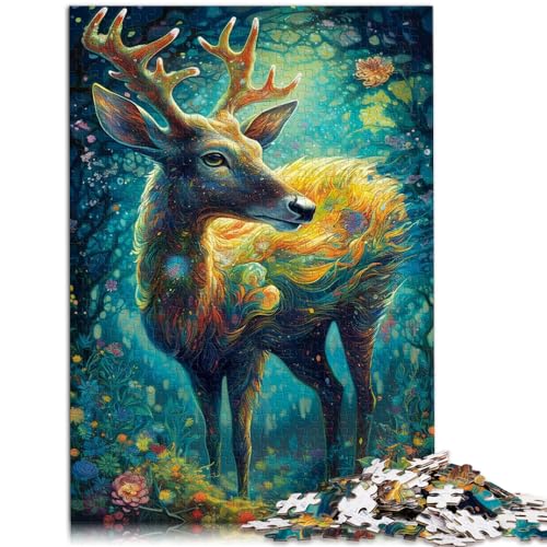 Puzzle für Hirsche, 300 große Teile, Puzzle für Erwachsene, Holzpuzzle, Spiel, Familiendekoration, Familienunterhaltungsspielzeug (26 x 38 cm) von SYUNFEI