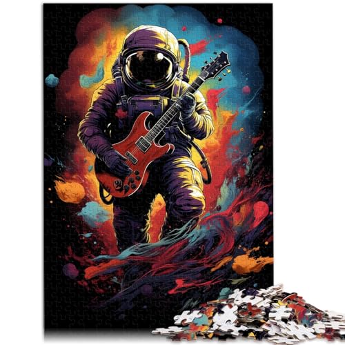 Puzzle für Kinder, Astronaut spielt Gitarre, Puzzles 1000 Teile, 50 x 75 cm, Holzbrettpuzzles für Erwachsene und Kinder ab 14 Jahren, Denksportspiel von SYUNFEI