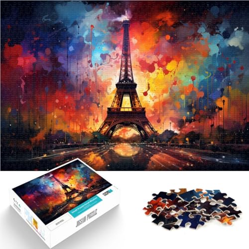 Puzzle für Kinder, Eiffelturm-Puzzle, 1000 Teile, für Erwachsene, 38x52 cm, Papppuzzle für Erwachsene und Familien, Lernspiel, Herausforderungsspielzeug von SYUNFEI