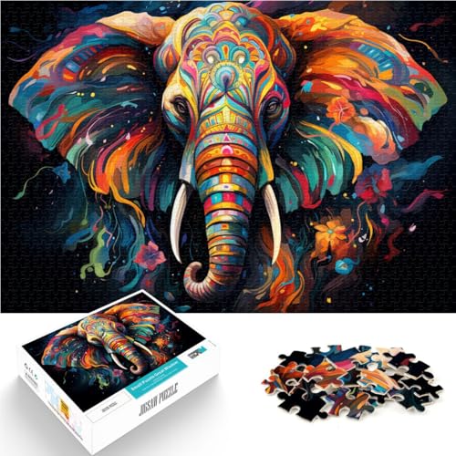 Puzzle für Kinder, Fantasie-Elefant, 1000 Teile, 50 x 75 cm, Holzbrettpuzzle für Erwachsene und Kinder ab 14 Jahren, schwierig und herausfordernd von SYUNFEI