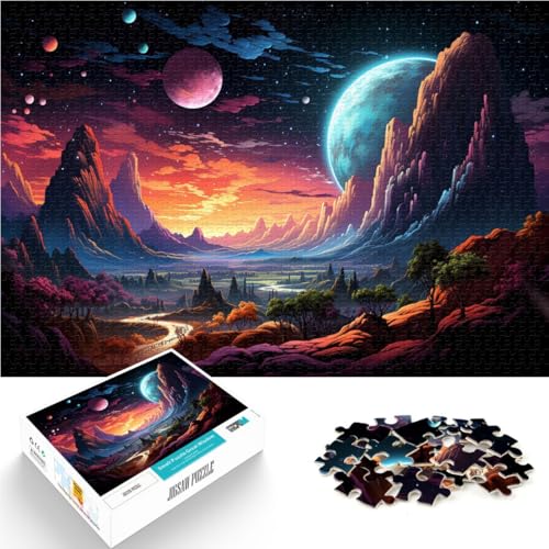 Puzzle 1000 Teile für Erwachsene, Nachtszene, lustige Spiele, jedes Teil ist einzigartig – anspruchsvolles Familienspiel, 50 x 75 cm, für 14-Jährige von SYUNFEI