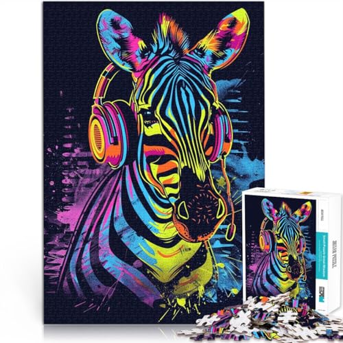 Puzzle für Erwachsene, 1000 Teile, Zebra mit Kopfhörern, Denksport 19,7 x 29,5 Zoll, Weihnachts-Puzzle-Geschenke Puzzle für Erwachsene, 1000 Teile, Zebra mit Kopfhörern, Denksport 19,7 x 29,5 Zoll, Weihnachts-Puzzle-Geschenke von SYUNFEI