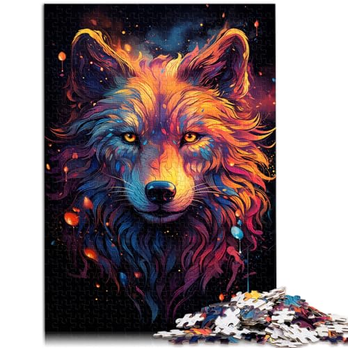 Puzzle für Nebula Wolfs, farbenfrohes psychedelisches 1000-Teile-Puzzle für Erwachsene, Holzpuzzle und Puzzle als Geschenkidee (50 x 75 cm) von SYUNFEI