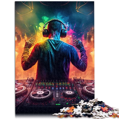 Puzzle für Neon DJ, 1000 Teile, Puzzle, Holzpuzzle, Puzzle, bei dem jedes Teil einzigartig ist – anspruchsvolles, unterhaltsames Familienspiel (50 x 75 cm) von SYUNFEI