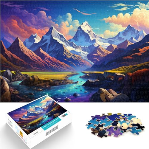 Puzzle für Puzzle, farbenfrohe Fantasielandschaft, Puzzle für Erwachsene, 1000 Teile, Holzpuzzle, anspruchsvolles Spiel, Familiendekoration (50 x 75 cm) von SYUNFEI