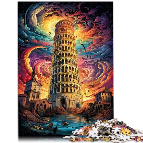 Puzzle für Puzzle „Der Schiefe Turm von Pisa, Italien“ Puzzle für Erwachsene, 500 Teile, Holzpuzzle, Puzzle für Sommerliebhaber, Familiendekoration (38 x 52 cm) von SYUNFEI
