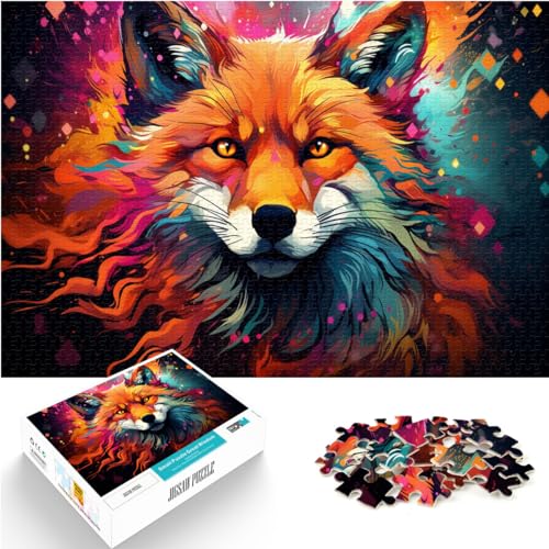 Puzzle für Puzzle Art Fox für Erwachsene, 1000-teiliges Puzzle, Holzpuzzle, lustiges Geschenk, Familienaktivität, Puzzle, Lernspiele (50 x 75 cm) von SYUNFEI