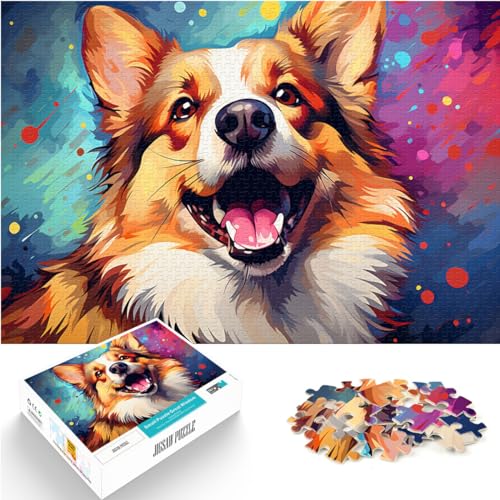 Puzzle für Puzzle Corgi 1000 Teile Puzzle für Erwachsene Holzpuzzle Lernspielzeug Familienspiele Gutes Geschenk für (50x75cm) von SYUNFEI