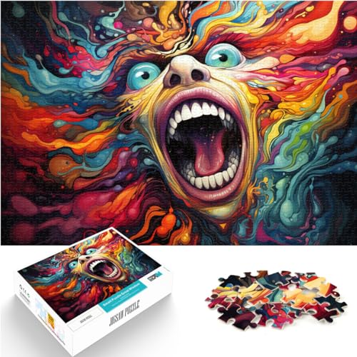 Puzzle für Puzzle Fantasie-Farbkunstgesicht, Puzzle für Erwachsene, 1000-teiliges Puzzle, Holzpuzzle, Lernspielzeug, Spielzeug, Denkspiel (50 x 75 cm) von SYUNFEI