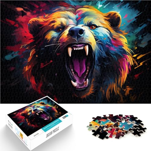 Puzzle für Schwarzbär, 2000 Teile, Puzzle für Erwachsene, Geschenke, 27.56 x39.37 po, Graukartenpuzzle für Erwachsene und Kinder ab 14 Jahren, tolles Geschenk für Erwachsene von SYUNFEI