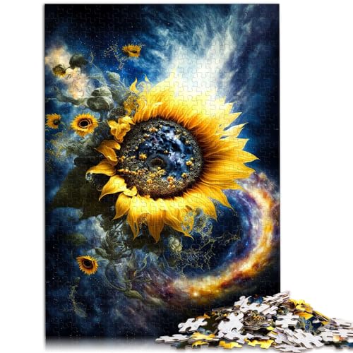 Puzzle für Universum, Sonnenblume, 500 Teile, Holzpuzzle, lustige Puzzles, Spielzeugpuzzles, Lernspiele, Stressabbaupuzzles (38 x 52 cm) von SYUNFEI