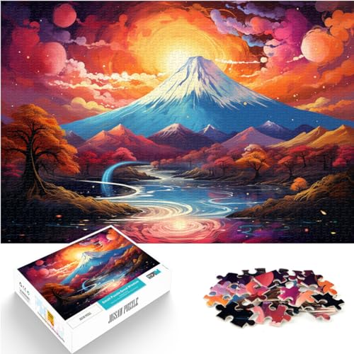 Puzzle für den Berg Fuji vor Sonnenuntergang, 1000-teiliges Puzzle aus Holz, Spiele, Spielzeug, Geschenk ganze Familie und Dieses (50 x 75 cm) von SYUNFEI