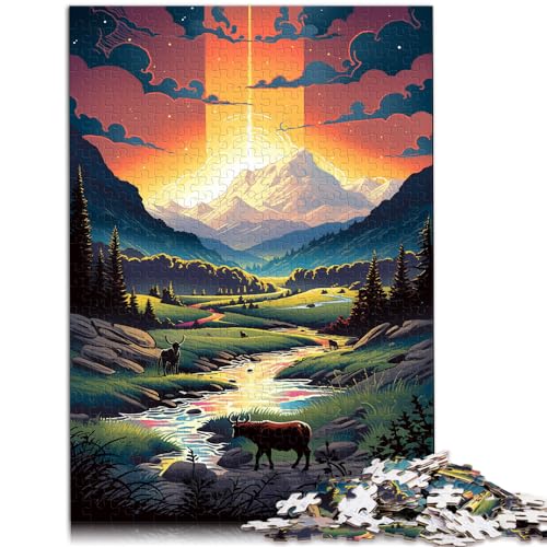 Puzzle für den Yellowstone-Nationalpark USA für Erwachsene, 1000-teiliges Puzzle, Lernspiele, Holzpuzzle, Denkspiel, Unmögliches Puzzle (50 x 75 cm) von SYUNFEI
