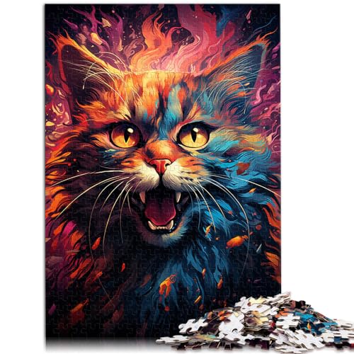 Puzzle für farbenfrohe, psychedelische Hellcat-Puzzles mit 1000 Teilen für Erwachsene, Puzzle aus Holz, Puzzle für Puzzles, Spiele zum Genießen (50 x 75 cm) von SYUNFEI