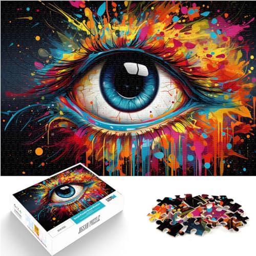 Puzzle für farbenfrohe Augenkunst, 500 Teile, Puzzle für Erwachsene, Holzpuzzle, Puzzlegeschenke, Wanddekoration, einzigartige Geburtstags (38 x 52 cm) von SYUNFEI