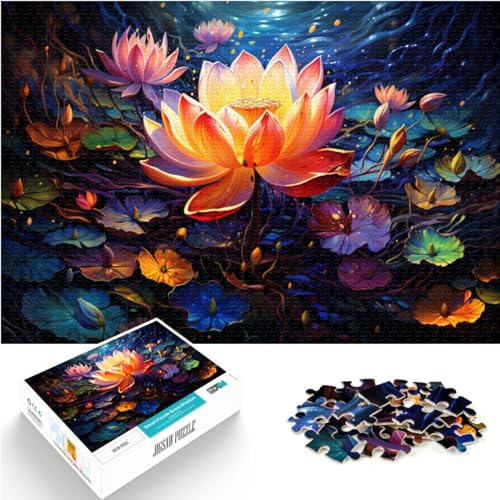 Puzzle für farbenfrohe Lotus-Puzzles für Erwachsene, 1000 Teile, Holzpuzzle, Puzzles als Geschenke, anspruchsvoll, Aber unterhaltsam und humorvoll (50 x 75 cm) von SYUNFEI