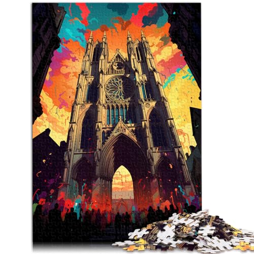Puzzle für farbenfrohe Psychedelia im York Minster. 1000-teiliges Puzzle aus Holz, Spiele, Spielzeug, Geschenk, entspannendes, intellektuelles Lernspielzeug (50 x 75 cm) von SYUNFEI