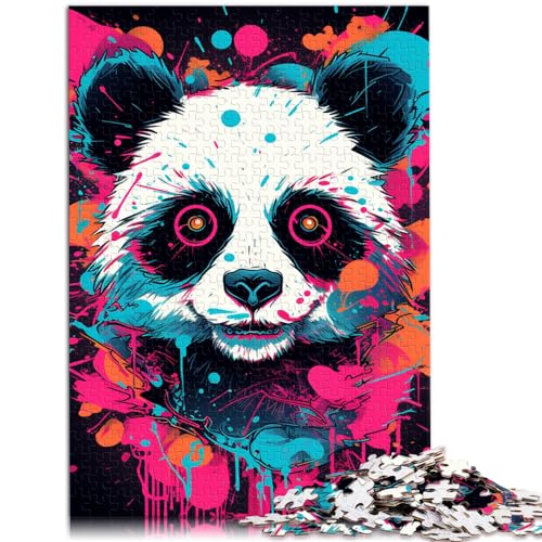 Puzzle für farbenfrohe Tierpanda-Puzzles für Erwachsene, 1000 Puzzles aus Holz, Spiele, Spielzeug, Geschenk, Familienspiel, Stressabbau, schwieriges Herausforderungspuzzle (50 x 75 cm) von SYUNFEI