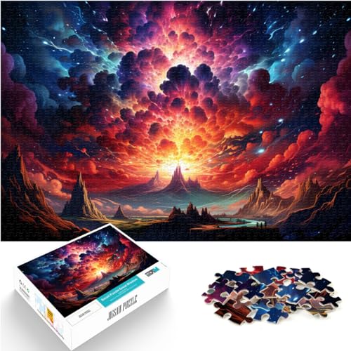 Puzzle für farbenfrohe psychedelische Kunst, Puzzles aus Holz, 1000 Teile, Puzzle – anspruchsvolles Spiel, entspannendes intellektuelles Lernspielzeug (50 x 75 cm) von SYUNFEI