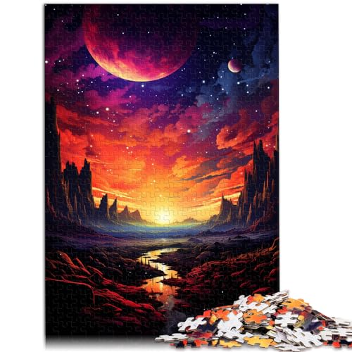 Puzzle für farbenfrohen Sonnenuntergang und Sternenhimmel, Puzzle für Erwachsene, 1000-teiliges Puzzle aus Holz, Puzzle, Spiel, (50 x 75 cm) von SYUNFEI