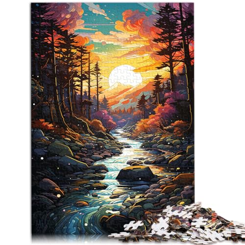 Puzzle für farbenfrohen psychedelischen Wald, 1000 Teile, Puzzle aus Holz, Entspannungspuzzle, Denksportaufgabe, Spiele zum Genießen (50 x 75 cm) von SYUNFEI