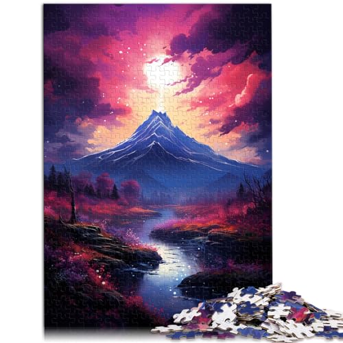 Puzzle für farbenfrohes Mount Fuji-Puzzle für Erwachsene, 1000 Teile, schwieriges Holzpuzzle mit passendem Poster und Wissensblatt (50 x 75 cm) von SYUNFEI
